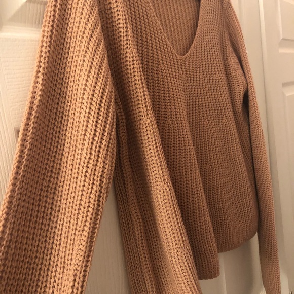 Plunge Neck Choker Sweater - Picture 2 of 3